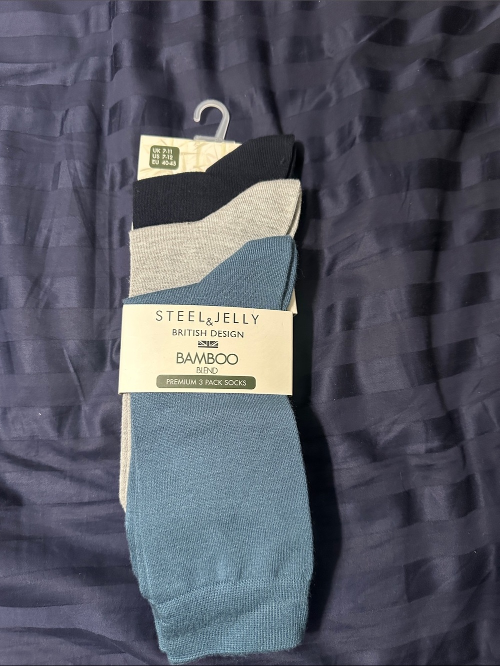 Men's Bamboo Blend 3-Pack Socks - Blue, Gray, Navy